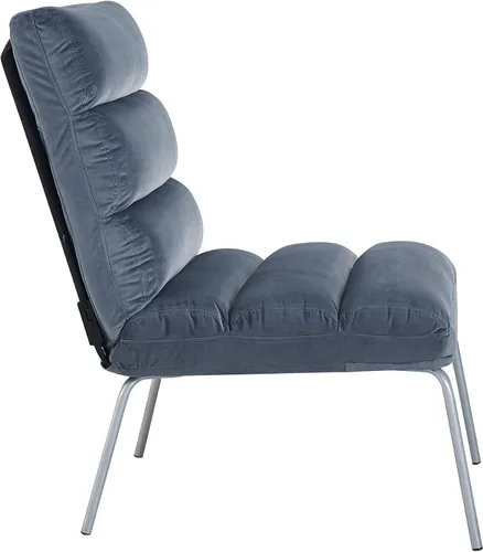 Vista 3 de Classic Brands Eternity - Silla decorativa tapizada sin brazos, azul, moderna de mediados de siglo, ergonómica