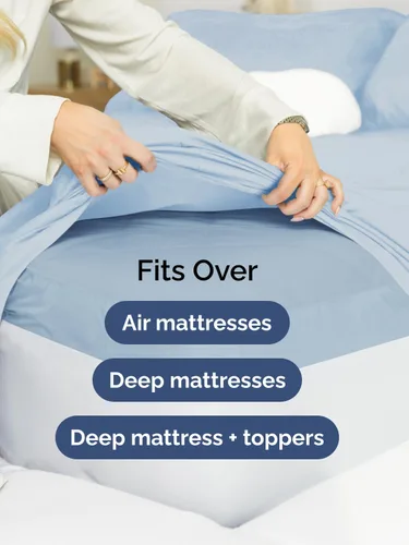 Vista 148 de Extra Deep Twin XL Sheet Set - 3 Piece College Dorm Room - White 01-Blanco