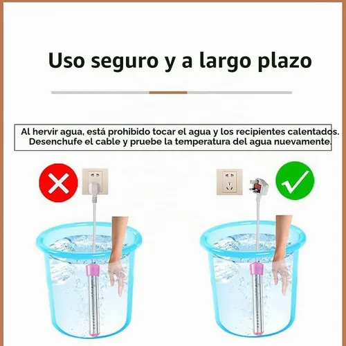 Vista 8 de Calentador de inmersión de ebullición rápida de 2000 W: compacto y portátil, apagado automático de seguridad, diseño resistente al óxido para baños