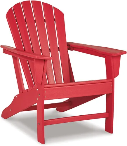 Vista 10 de Diseño de autor por Ashley - Silla para patio exterior Sundown Treasure Adirondack de HDPE, color marrón claro
