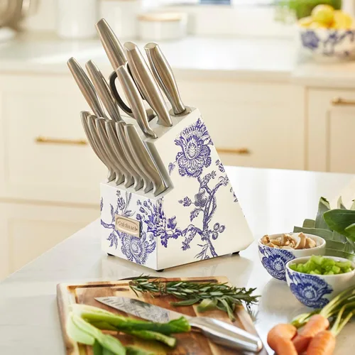 Vista 2 de Cuisinart Caskata Collection™ Juego de bloques de cubiertos de acero inoxidable con mango hueco, 15 piezas, C77SS-15PKCA