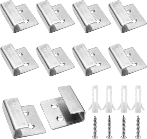 Vista 9 de Luomorgo 10 Piezas Colgador de Pared para Exhibición de Azulejos, Ganchos de Soportes de Montaje en Pared de Acero Inoxidable, Colgador de Azulejos