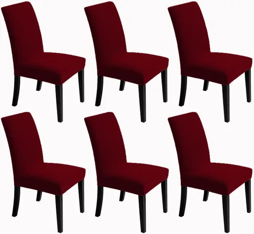 Vista 22 de Fundas para sillas de comedor, fundas elásticas para sillas de asiento decorativo, sin brazos, extraíbles, lavables, elásticas, universales