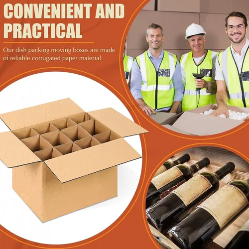 Vista 3 de 4 juegos de separadores de vidrio para cocina, caja de mudanza, cajas de mudanza, cajas de mudanza, divisores de celdas de vidrio con 48 bolsas