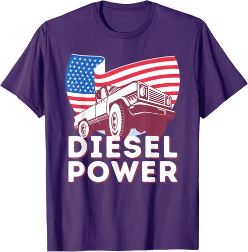 Vista 39 de Diesel Power American Flag - Camiseta de camioneta de mecánico diésel, Negro, S