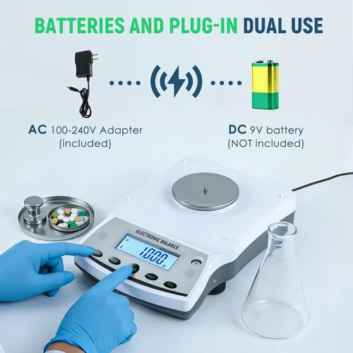 Vista 5 de Antstone Báscula de laboratorio de 17.64 oz x 0.00 oz de precisión científica digital de 1 mg, balanza analítica de precisión de laboratorio