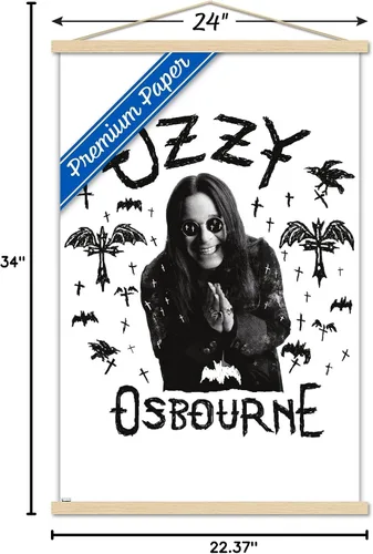 Vista 7 de Trends International Ozzy Osbourne - Póster de pared de cuervo, murciélago y cruces, 22.37 x 34.00 pulgadas, paquete de impresión premium y colgador