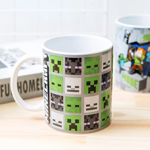 Vista 7 de Zak Designs Minecraft - Juego único de tazas de café de cerámica, tazas de café con mango cómodo para regalos de jugadores, aptas para lavavajillas