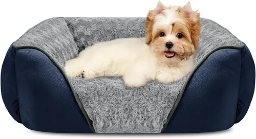 Vista 33 de INVENHO Cama para perros pequeños para perros medianos a grandes, rectangular, ortopédica, suave, relajante, duradera, con parte inferior