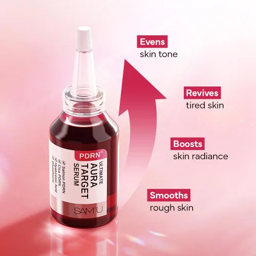 Vista 3 de SAM'U PDRN Ultimate Aura Serum, Niacinamide PDRN Synergy Serum, 1.01 fl oz Niacinamide, PDRN and Glutathione boost radiant glow, while crosslinked