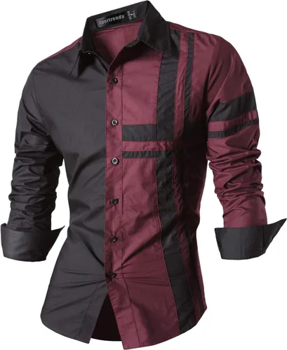 Vista 2 de JZS041, camisa de vestir de manga larga para hombre