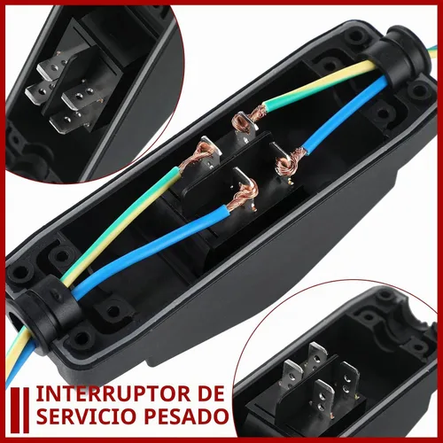 Vista 5 de Kingdder 2 unids impermeable en línea interruptor de cable Ac/dc 12v-250v