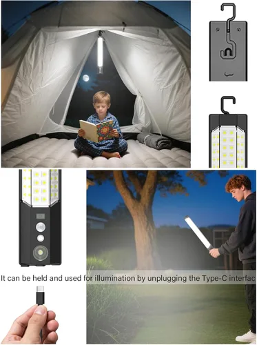 Vista 5 de Luces con sensor solar, iluminación de alto brillo para exteriores, detección de movimiento, panel de carga solar independiente, iluminación manual