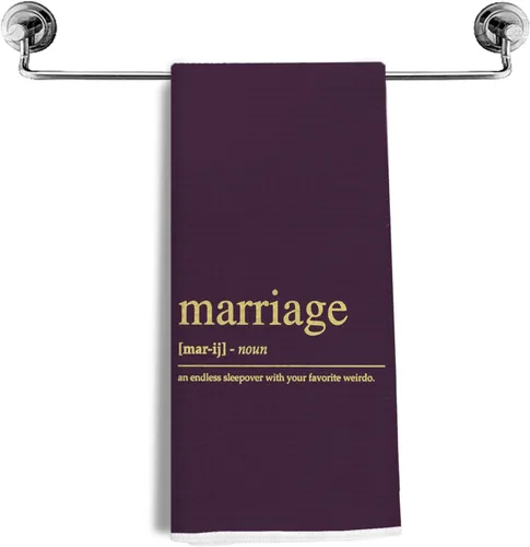 Vista 18 de Regalos de boda para parejas, recién casados, regalos de matrimonio, toallas de cocina para matrimonio, toallas de tejido de gofre de definición