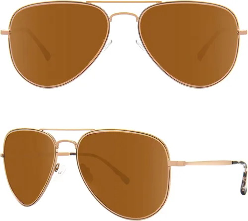 Vista 10 de MAXJULI Gafas de sol polarizadas estilo aviador para cabezas grandes para hombres y mujeres 8123 Plateado/Gris (silver frame/grey lens)
