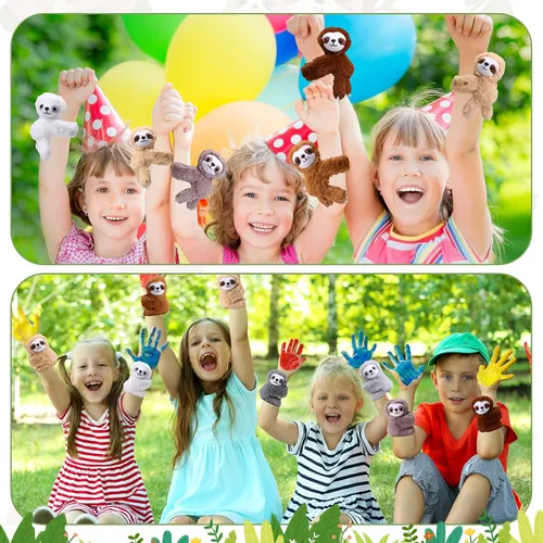 Vista 4 de Liliful Paquete de 8 pulseras de peluche para niños, regalos de animales de peluche, premios de clase de graduación de 8 pulgadas, muñequera, linda