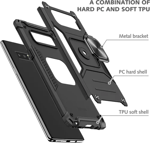 Vista 3 de YmhxcY Funda para Galaxy Note 8, funda para Galaxy Note 8 con protector de pantalla curvado 3D, fundas de grado armadura con soporte giratorio