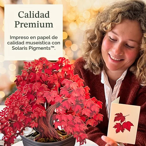 Vista 5 de Freshcut Paper Red Maple Tree - Tarjeta desplegable clásica de 11 pulgadas Árbol de arce rojo