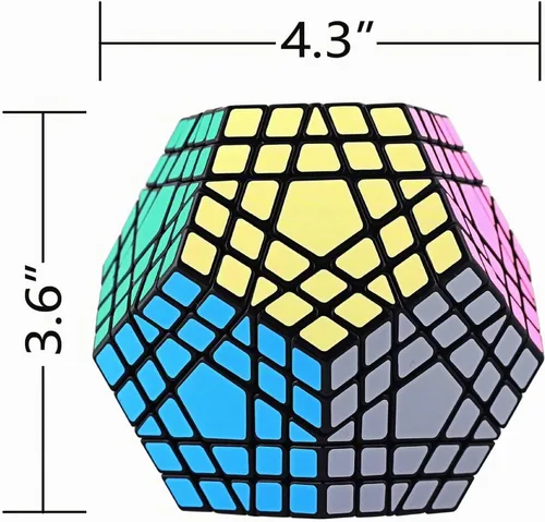 Vista 6 de Cubo de velocidad Megaminx de 2x2, 3x3, 5x5, sin pegatinas, ideal para regalar en botas navideñas Sticker Black Color, Gigaminx Cubes, Brain