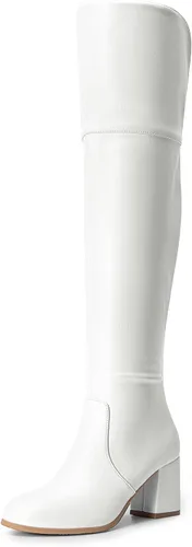Vista 7 de Botas mosqueteras por encima de la rodilla Dream Pairs para mujer, con tacón grueso Negro