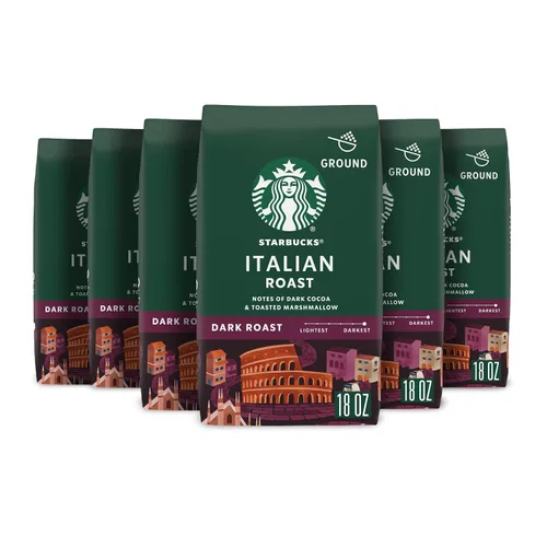 Vista 28 de Starbucks Café de tierra asado oscuro asado francés, bolsa de 28 onzas Café molido 100% arábigo; tostado francés tostado oscuro; 1 bolsa, 28 onzas