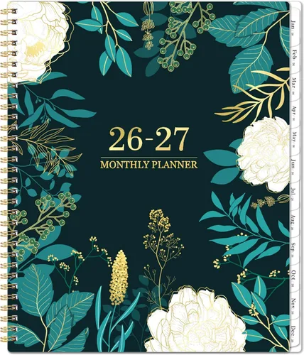 Vista 12 de Agenda mensual 2026 - Agenda/Calendario 2026, enero 2026 - diciembre 2026, 22.86 cm x 27.94 cm, Pestañas de meses, bolsillos dobles, encuadernación