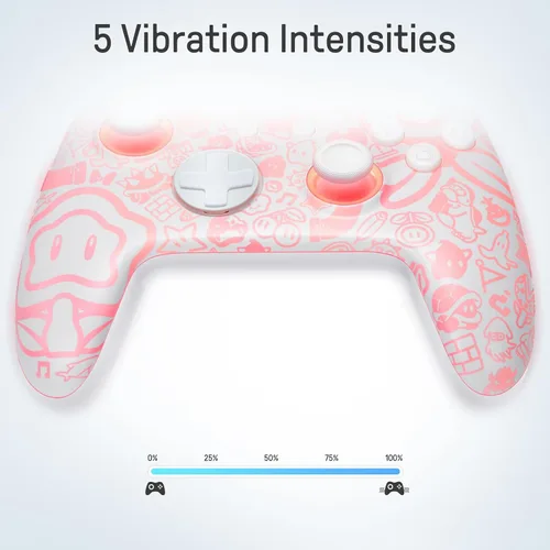 Vista 6 de FUNLAB Firefly Patrón luminoso Switch Pro Controlador inalámbrico compatible con Nintendo SwitchOLEDLite, mando a distancia Bluetooth con 7