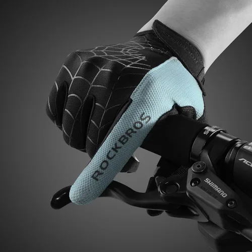 Vista 5 de ROCKBROS Guantes de ciclismo para hombre, guantes de bicicleta de montaña, guantes de bicicleta SBR Pad antideslizante guantes de conducción