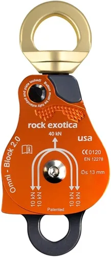 Vista 4 de Rock Exotica Omni-Block Swivel Pulley – High-Strength Swivel Pulley with Sideplate Access for Rigging – Made in The USA