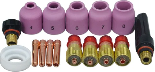 Vista 7 de RIVERWELD 15pcs TIG Stubby Gas Lens Collets cuerpo 17GL116 10N23S (1/16" y 0.063 in) 17GL332 10N24S (3/32" y 0.094 in) Taza de cerámica 53N59 53N61S