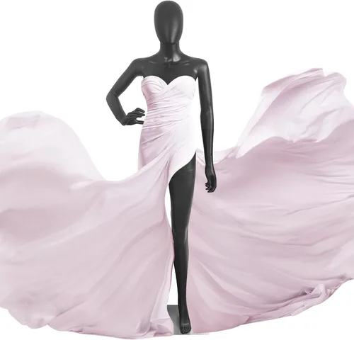 Vista 17 de Maniquí femenino negro con forma de vestido de cuerpo completo de 70 pulgadas, maniquíes ajustables, modelo de vestido de plástico, soporte de negro