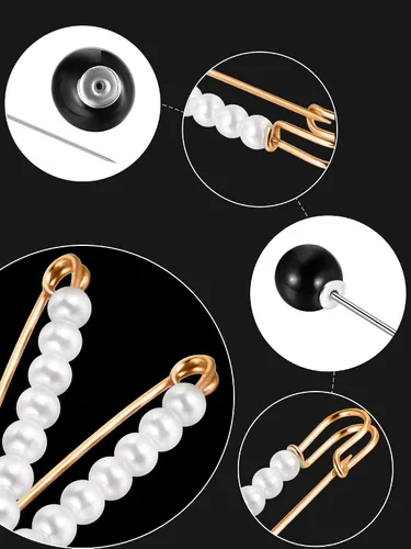 Vista 4 de Jetec 6 clips de cierre de suéter para cárdigans, vestido de perlas, chal, camisa, broches para decoración de mujer