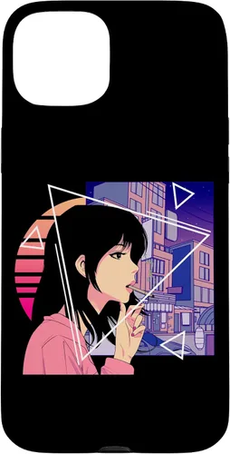 Vista 9 de Retro 80's Japanese Lofi Vaporwave Aesthetic Sad Anime Girl Case for iPhone 17