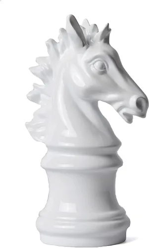 Vista 9 de Estatua de caballero de ajedrez moderna, escultura de regalo, decoración del hogar, arte para dormitorio, comedor, sala de estar, poliresina, negro