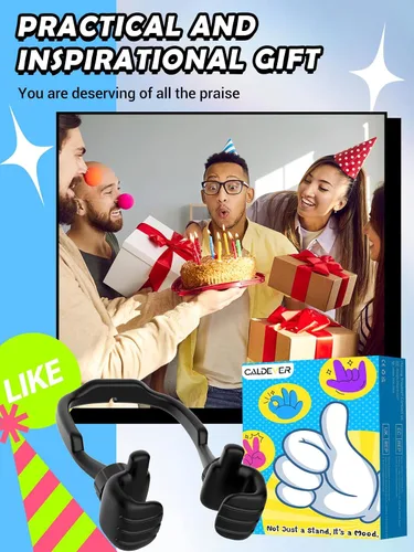 Vista 3 de CALDEVER Rellenos de Calcetín para Adolescentes Niños Niñas Adultos Soporte para Teléfono Celular Patentado Paquete de 2 Soporte Perezoso Thumbs Up