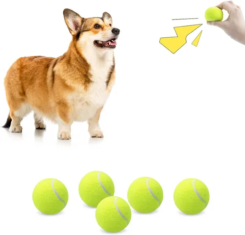 Vista 9 de Magicorange Paquete de 6 pelotas de tenis pequeñas, pelota de tenis chirriante de 2 pulgadas para perros, coloridas pelotas chirriantes fáciles
