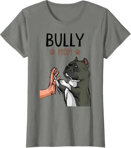 Vista 16 de American Bully Mom Cute Dog Mama Camiseta divertida para mujer, Blanco, S