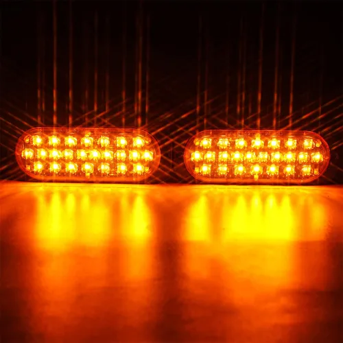 Vista 2 de LINKITOM - Luces ovaladas de aluminio ultra delgadas para remolque, ámbar