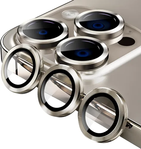 Vista 24 de Jeluse Paquete de 2 protectores de lente de cámara para iPhone 16 Pro Max/iPhone 16 Pro/iPhone 15 Pro Max/iPhone 15 Pro/iPhone 14 Pro Max/iPhone 14