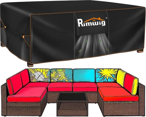 Vista 11 de Fundas extragrandes impermeables para juego de muebles de patio, liquidación de fundas para muebles de exterior, fundas para juego de sofá