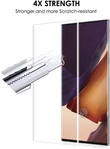 Vista 5 de Protector de pantalla para Galaxy Note 20 Ultra, vidrio templado UV [paquete de 3], cobertura completa de borde a borde, reparación de arañazos