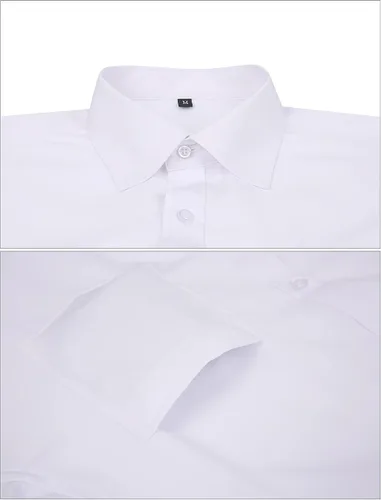 Vista 4 de AIEOE Camisa de vestir de manga larga para hombre, ajustada, con botones, unicolor, elástica, formal, con bolsillo