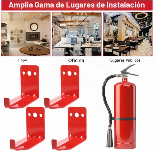 Vista 7 de Huazu Soporte para extintor de incendios, paquete de 4 ganchos de pared para extintores de 5 a 40 libras, soporte universal con tornillos