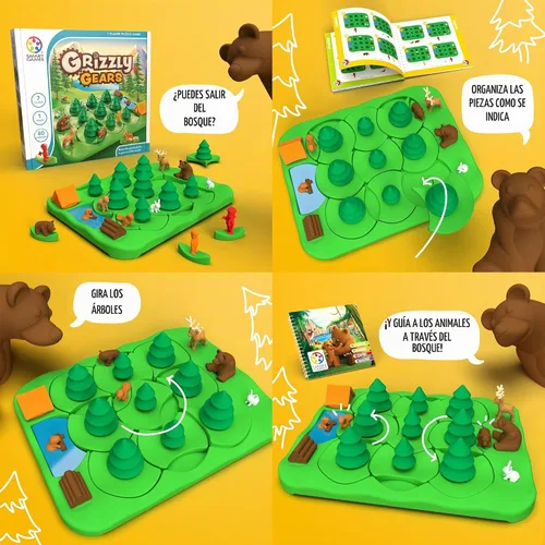 Vista 9 de SmartGames Grizzly Gears - Juego de rompecabezas de laberinto giratorio con 80 desafíos para mayores de 7 años