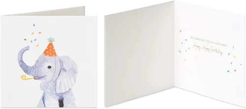 Vista 3 de Papyrus Tarjetas de cumpleaños para niños, erizo y elefante (2 unidades)