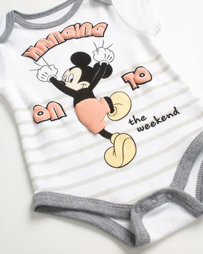 Vista 2 de Disney Conjunto de 3 piezas con babero para bebé Mickey Mouse Lion King recién nacido