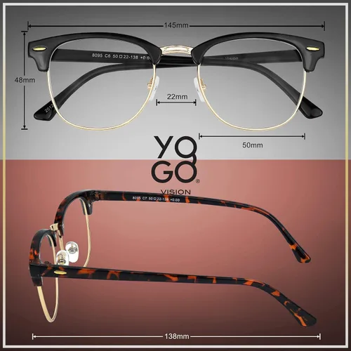Vista 4 de Yogo Vision Blue Light Glasses for Men and Women Semi Rimless Half Rim Computer Eyeglasses