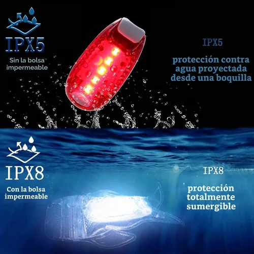 Vista 3 de Amzonly 4Pack Kayak Lights with IPX8 Fish-shaped Waterproof Bag, Battery Operated Navigation Lights for Night Kayaking, Clip on for Paddle board