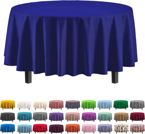 Vista 18 de Party Solids Paquete de 4 manteles de plástico color azul aguamarina, 54 x 108 pulgadas, mantel desechable para fiestas y pícnics