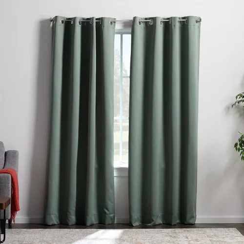 Vista 11 de Linenspa Juego de 2 paneles de cortinas 100% opacas, cortinas azul marino de 63 pulgadas de largo, aislamiento térmico, reducción de ruido
